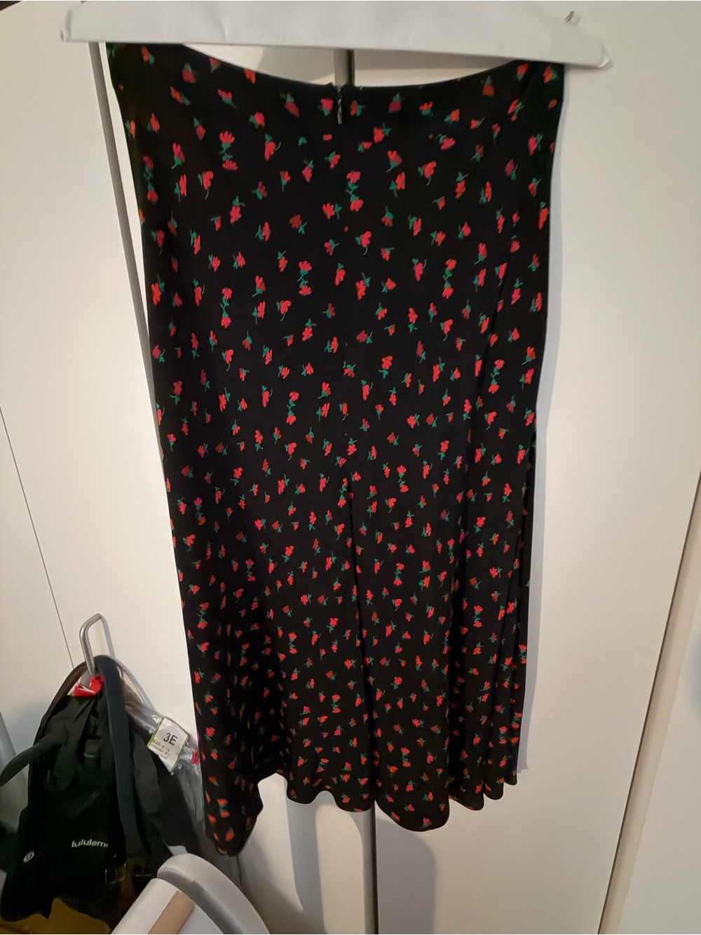 Black Floral Midi Skirt